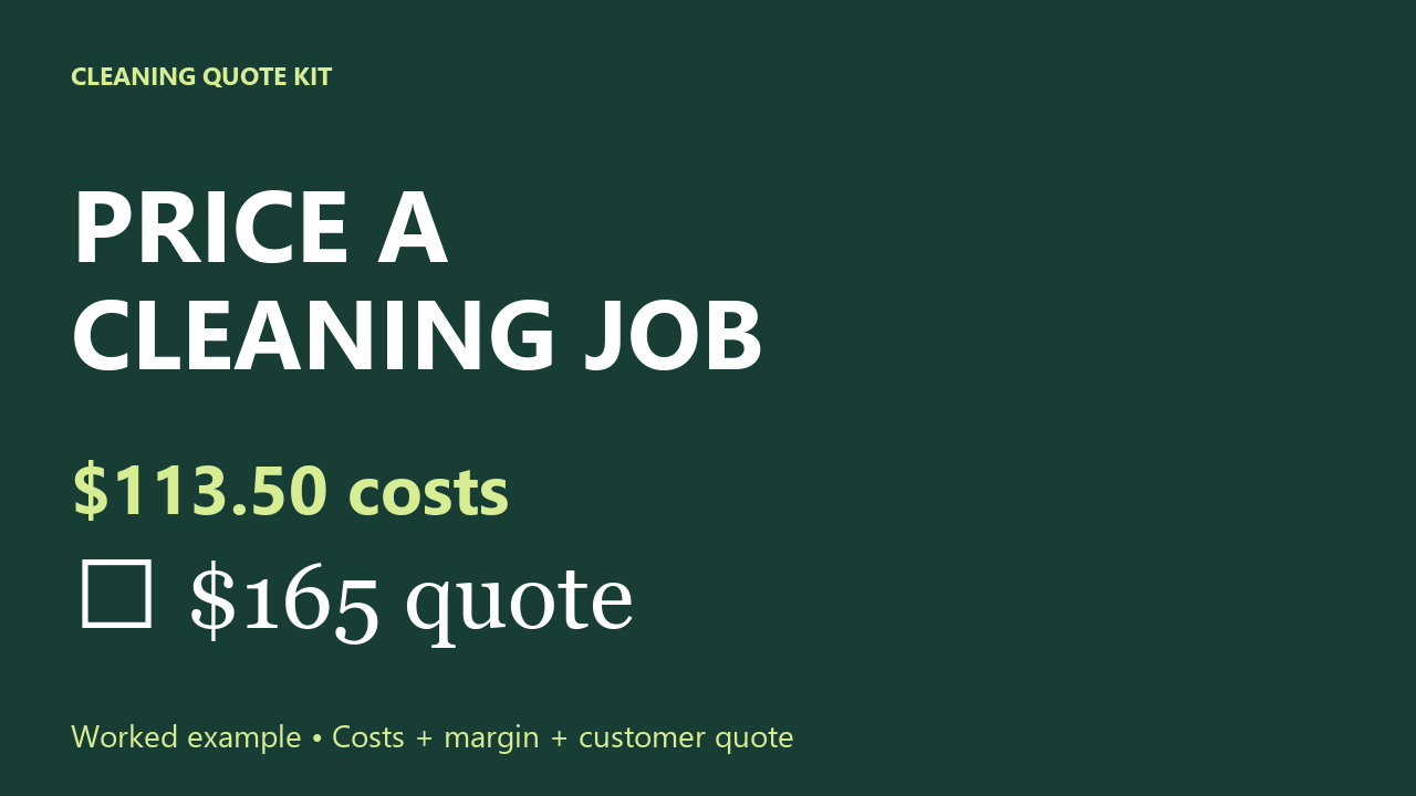Cleaning quote tutorial: start with your costs, check the margin and prepare a customer quote
